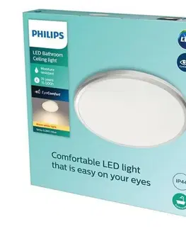 LED nástěnná svítidla LED Koupelnové stropní a nástěnné svítidlo Philips SPRAY CL260 8718699777333 17W 1500lm 2700K IP44 34,7cm stříbrné