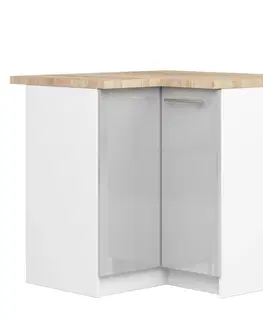 Kuchyňské dolní skříňky Ak furniture Kuchyňská rohová skříňka Olivie S 90 cm bílá/šedá