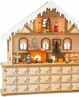 Vánoční dekorace Small Foot Dřevěný adventní kalendář Kouzelný vánoční dům