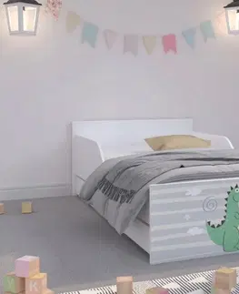 Dětské postele Úchvatná dětská postel 180 x 90 cm s pohádkovým dráčkem