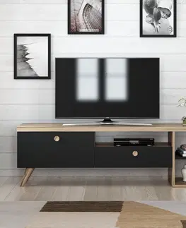 Televizní stolky Televizní stolek PARION dub, černý