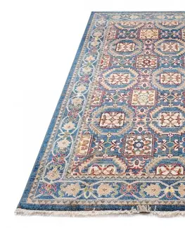 Vintage koberce Modrý orientální koberec v marockém stylu Šírka: 200 cm | Dĺžka: 305 cm