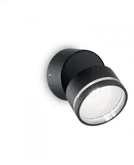 LED venkovní nástěnná svítidla LED Venkovní nástěnné svítidlo Ideal Lux Omega Round AP1 nero 165387 černé