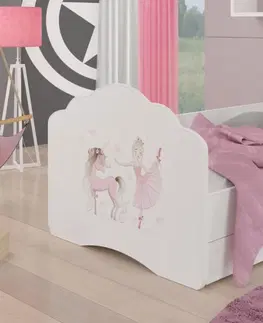 Postele ArtAdrk Dětská postel CASIMO | se zásuvkou a zábranou Provedení: Balerína
