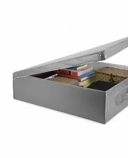 Úložné boxy Compactor Skládací úložná kartonová krabice s PVC 58 x 48 x 16 cm, šedá
