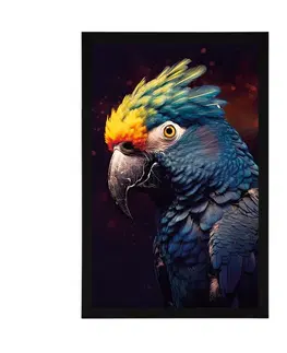 Vládci živočišné říše Plakát modro-zlatý papoušek
