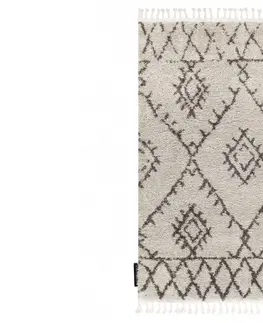 Koberce a koberečky Dywany Lusczow Kusový shaggy koberec BERBER FEZ krémový, velikost 80x250