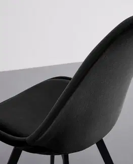 Židle do jídelny Židle Ze Sametu Mia - Černá