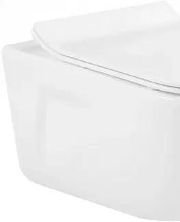 Záchody MEXEN/S MARGO závěsná WC mísa včetně sedátka s slow-slim, duroplast, bílá 30420800