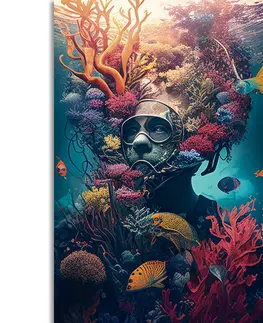 Obrazy podmořský svět Obraz surrealistický potápěč