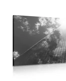 Černobílé obrazy Obraz mrakodrap v černobílém provedení