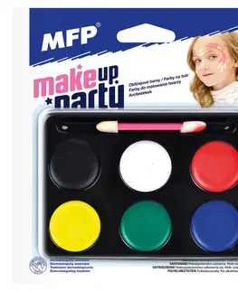Hračky panenky RAPPA - Barvy na obličej - make-up se štětečkem-6 ks barev