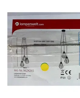 Svítidla Lampenwelt Lampenwelt - Lustr na lanku ELDA 3xE27/60W/230V 