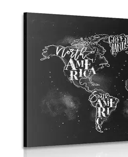 Obrazy mapy Obraz trendová černobílá mapa světa