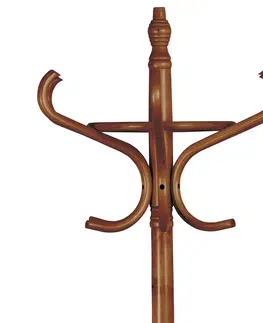 Regály a poličky Dřevěný stojanový věšák, tmavý dub, 52 x 186 cm