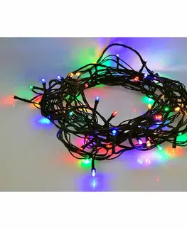 LED řetězy Solight LED venkovní vánoční řetěz, 200 LED, 20m, přívod 5m,  8 funkcí, časovač, IP44, vícebarevný 1V102-M