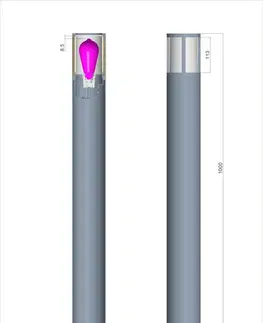 Stojací svítidla Light Impressions Deko-Light stojací svítidlo - Facado II kulaté tónované 1000mm, 1x max 20 W, E27, šedá 730503