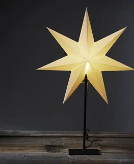 Vánoční světelná hvězda STAR TRADING Stojací hvězda Frozen, 7cípá, černá/hvězda bílá