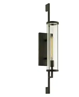 Moderní venkovní nástěnná svítidla HUDSON VALLEY venkovní nástěnné svítidlo Park Slope kov/sklo železo/čirá E27 1x13W B6463-CE