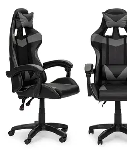 Kancelářské židle MODERNHOME Herní židle Chair černo-šedá