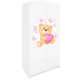 Dětský nábytek Kocot kids Dětská skříň Babydreams 90 cm medvídek s motýlky bílá