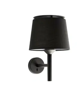 Nástěnná svítidla s látkovým stínítkem FARO SAVOY nástěnná lampa, černá