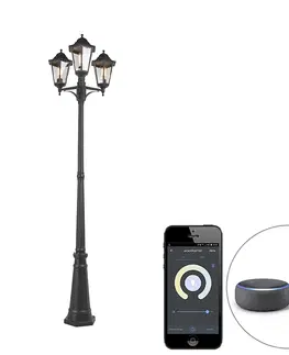 Venkovni stojaci lampy Chytrá venkovní lucerna černá 3-světelná včetně WiFi ST64 - New Orleans
