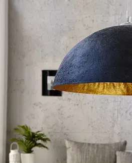 Luxusní designové závěsné lampy Estila Závěsné svítidlo Glow černá zlatá