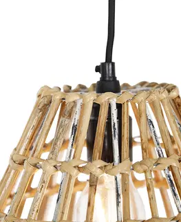 Zavesna svitidla Venkovské závěsné svítidlo bambusové s bílou - Canna Diamond