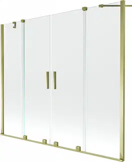 Vanové zástěny MEXEN/S Velar Duo vanová zástěna posuvná 190 x 150 cm, transparent, zlatá 896-190-000-02-50