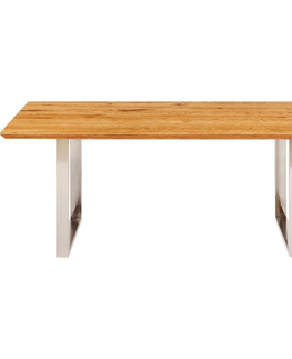 Jídelní stoly KARE Design Stůl Symphony Oak Chrome 160x80