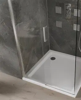 Sprchové vaničky MEXEN/S Omega sprchový kout 100x100 cm, čiré sklo, posuv, chrom + vanička 825-100-100-01-00-4010