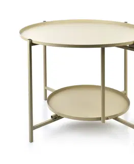 Konferenční stolky Mondex Dvoupatrový konferenční stolek LUCAS béžový