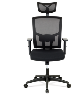 Kancelářské židle Kancelářská židle s podhlavníkem MANOLITO, látka mesh černá, Z EXPOZICE PRODEJNY, II. jakost