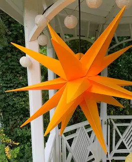 Vánoční světelná hvězda STERNTALER Dekorační hvězda XXL venkovní, 18cípá, Ø80cm žlutá