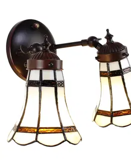 Svítidla Nástěnná lampa Tiffany s bílými stínidly BrownLine - 30*23*23 cm E14/max 2*25W Clayre & Eef 5LL-6212