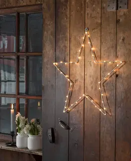 Vánoční vnitřní dekorace Konstsmide Christmas LED kovová hvězda s časovačem, stříbro