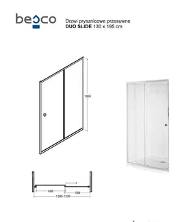 Sprchové kouty HOPA Sprchové dveře DUO SLIDE BARVA rámu Chrom/Leštěný hliník (ALU), Rozměr A 130 cm, Rozměr C 195 cm, Směr zavírání Univerzální Levé / Pravé, Výplň Čiré bezpečnostní sklo 6 mm BCDUOSL13CC