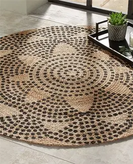 Koberce a koberečky DekorStyle Kulatý koberec 120 cm jutový, vzor 2