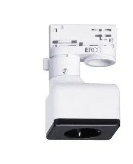 Svítidla pro 3fázový kolejnicový systém ERCO ERCO 3fázový adaptér se zásuvkou Schuko, bílá