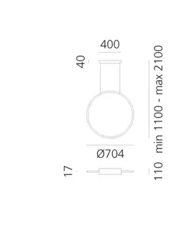 Designová závěsná svítidla Artemide Discovery vertikální 70 - hliník - TW - Bluetooth 1992210APP