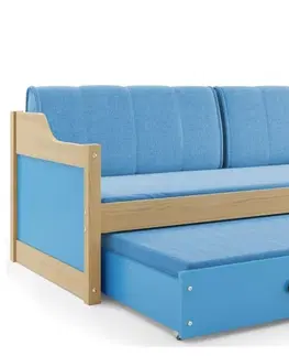 Postele BMS Dětská postel s přistýlkou DAWID | borovice 90 x 200 cm Barva: Šedá