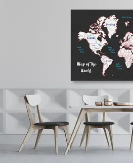 Obrazy na korku Obraz na korku jedinečná mapa světa