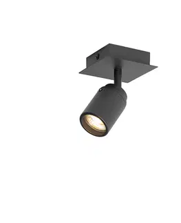 Bodova svetla Koupelnové bodové svítidlo černé čtvercové IP44 vč.Wifi GU10 - Ducha