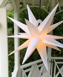 Vánoční světelná hvězda STERNTALER Dekorační hvězda XXL venkovní, 18cípá, Ø 80cm bílá