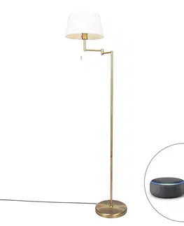 Stojaci lampy Chytrá klasická stojací lampa bronzová s bílou vč. WiFi A60 - Ladas Fix