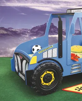 Dětské auto postele Detská posteľ Traktor modrý