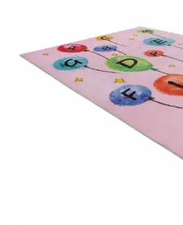 Koberce a koberečky Dywany Lusczow Dětský koberec BALLOONS růžový, velikost 160x215