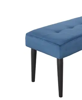 Lavice do jídelny LuxD Designová lavice Bailey 95 cm modrý samet