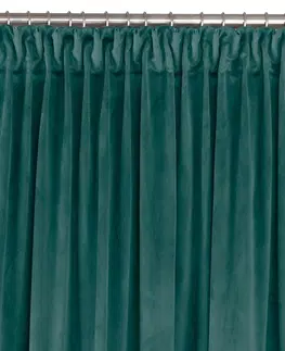 Záclony Závěs Homede Vila I s průchodkami a řasící páskou typu drak tmavě zelený, velikost 135x175